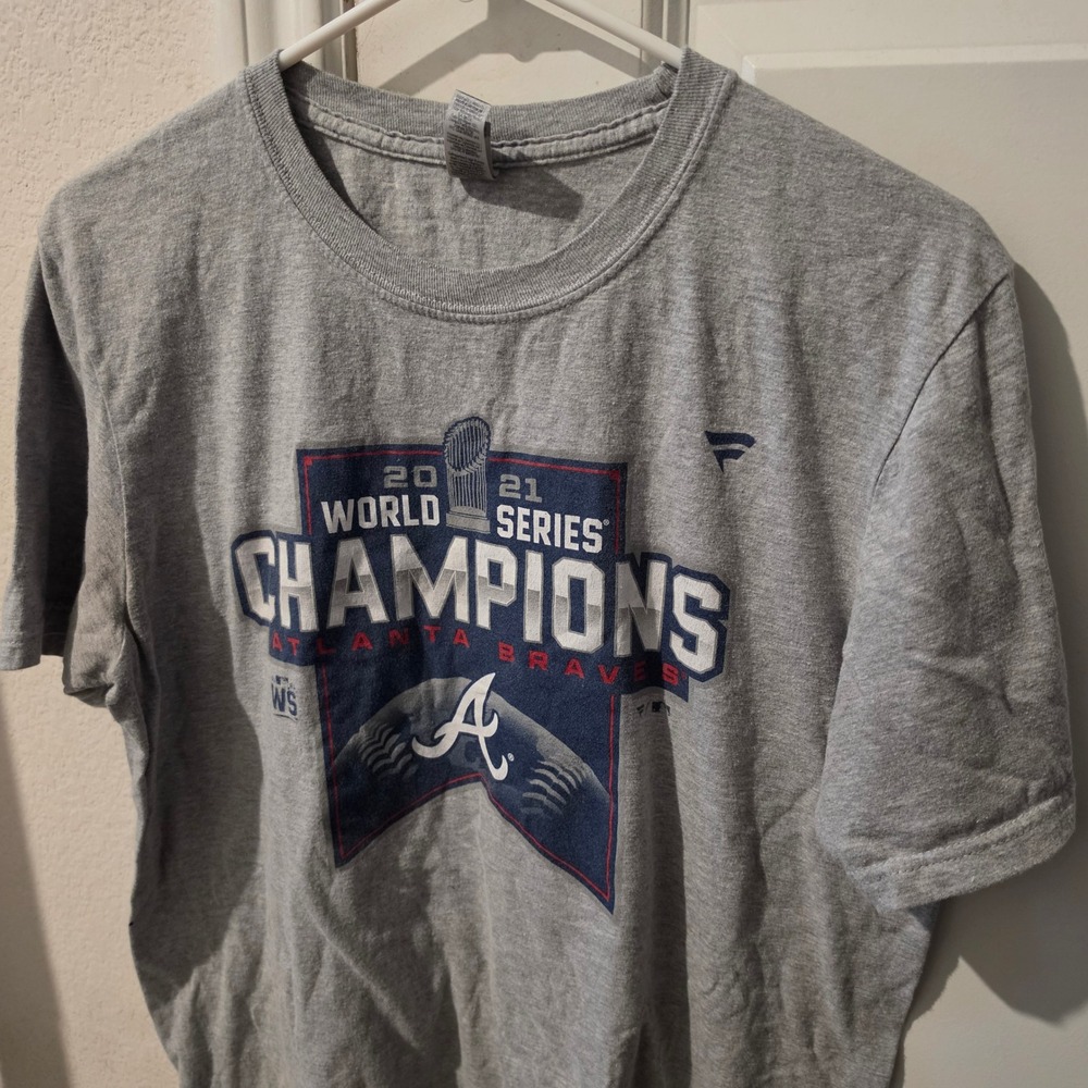 Atlanta Braves 2021 World Series Champions Fanatics Gray Graphic T-Shirt Mens M